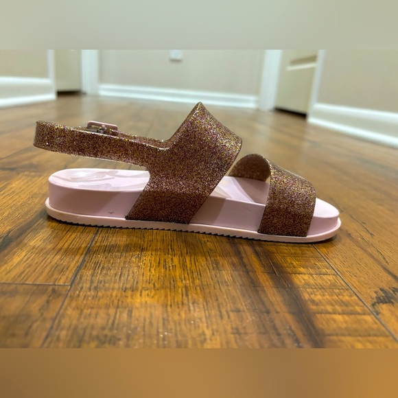 MINI MELISSA Pink Glitter Cosmic Sandals, Girls Size 1 - Picture 7 of 11